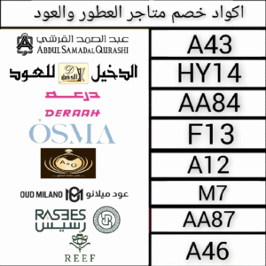 اكواد خصم مواقع العود والعطور
