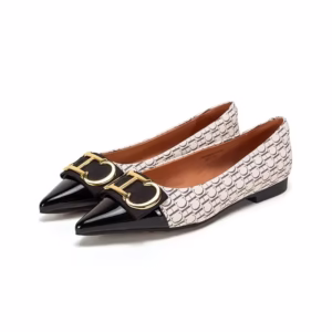 C-H Pointed Toe Women's Flats - Chic Anti-Slip Office Shoes - أحذية نسائية C-H مدببة - أحذية مكتبية أنيقة مانعة للانزلاق